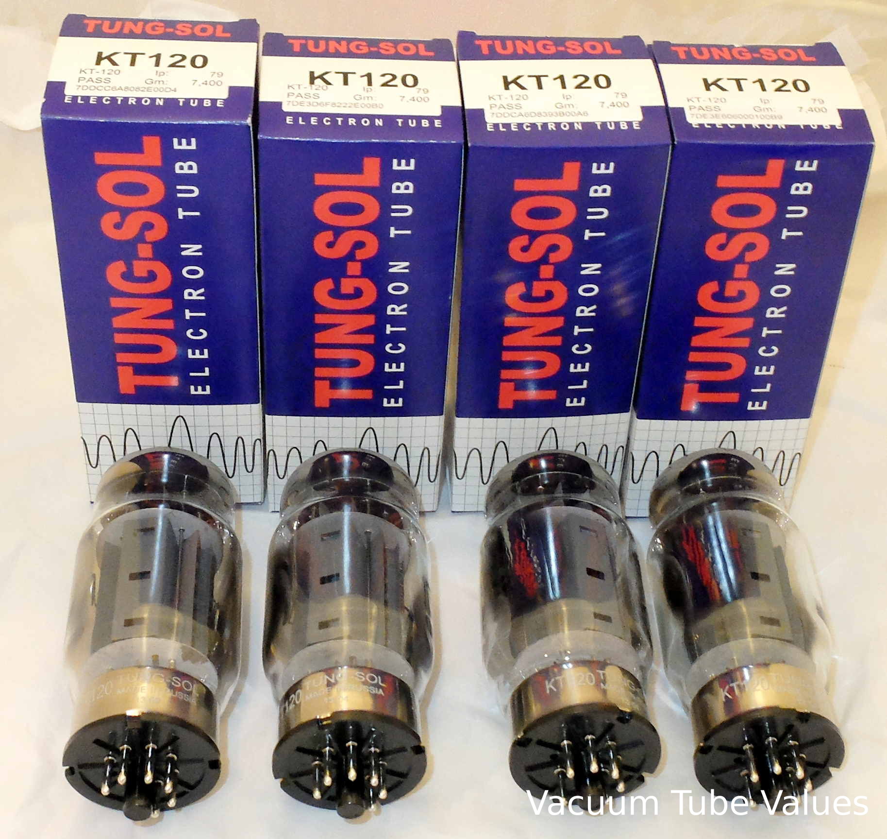 TungSol Factory Platinum Matched QUAD (FOUR) KT120 Power Tubes
