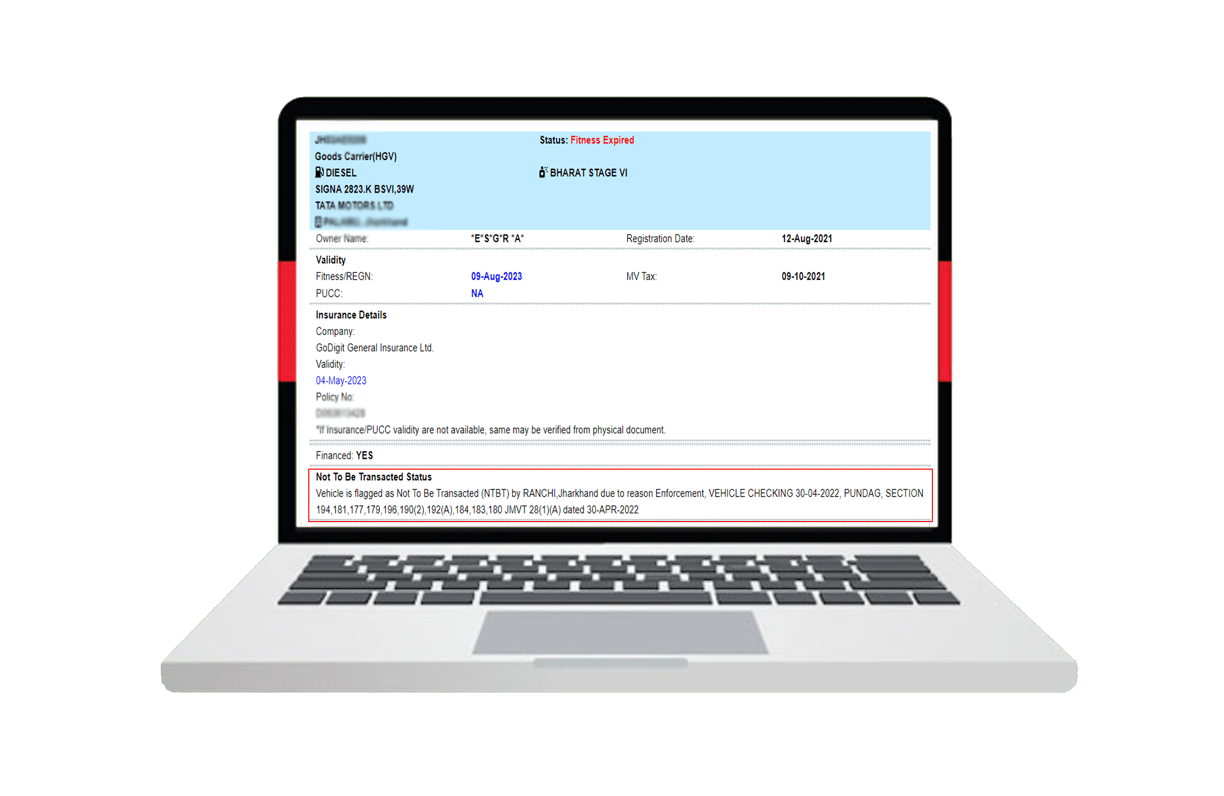 Vahan Blacklist Check Car Blacklist Reason Check Online