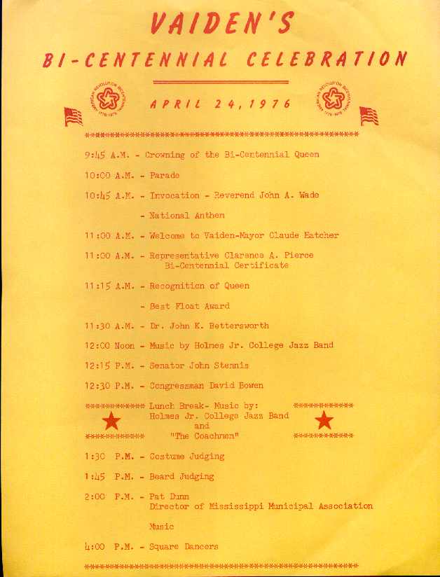 History of Vaiden, Mississippi The Pictures