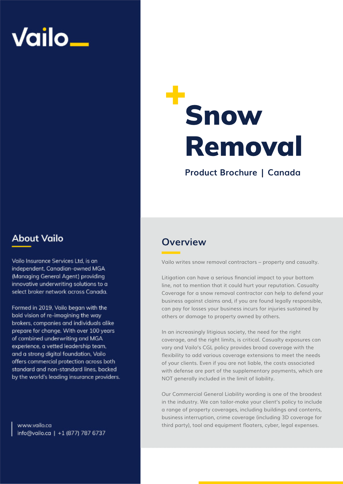 Snow removal casualty coverage by Vailo
