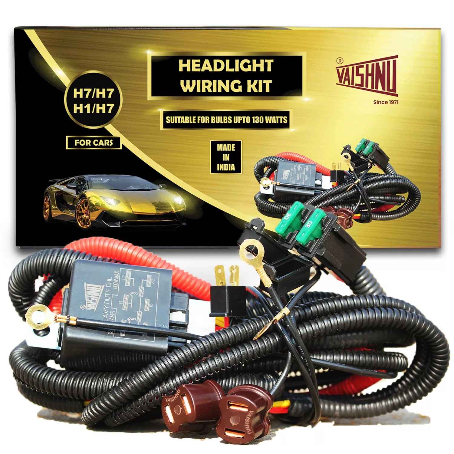 H7 H7 Headlight Wiring Kit for Cars 1 Year Warranty 100 Made in India