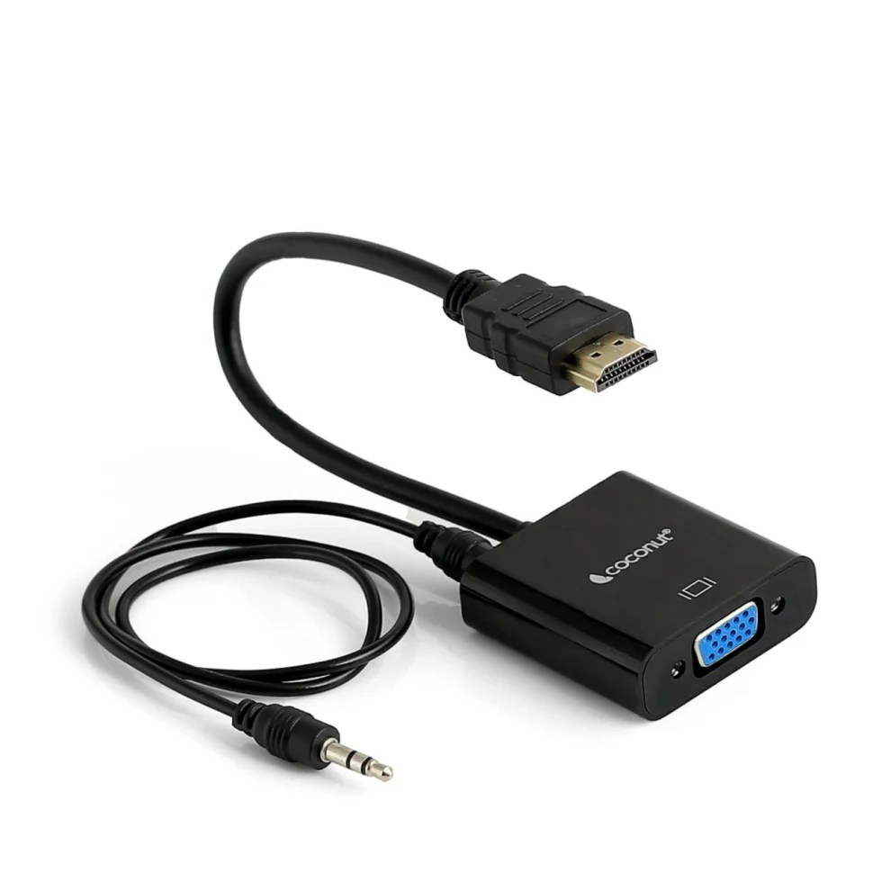 Coconut VGA to HDMI Adapter Converter with Audio PC VGA Source Output