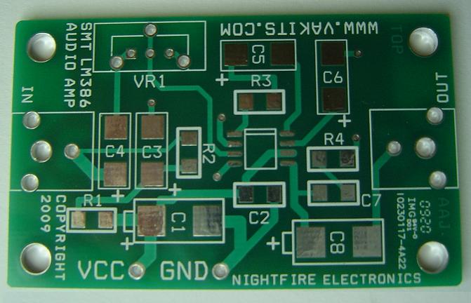 PCB Only LM386 Audio Amplifier SMT NightFire Electronics LLC