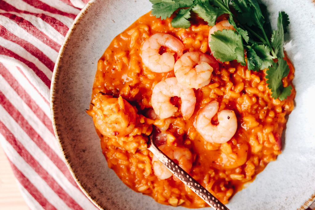 Risotto Cremoso de Camarones Valentina Cocina
