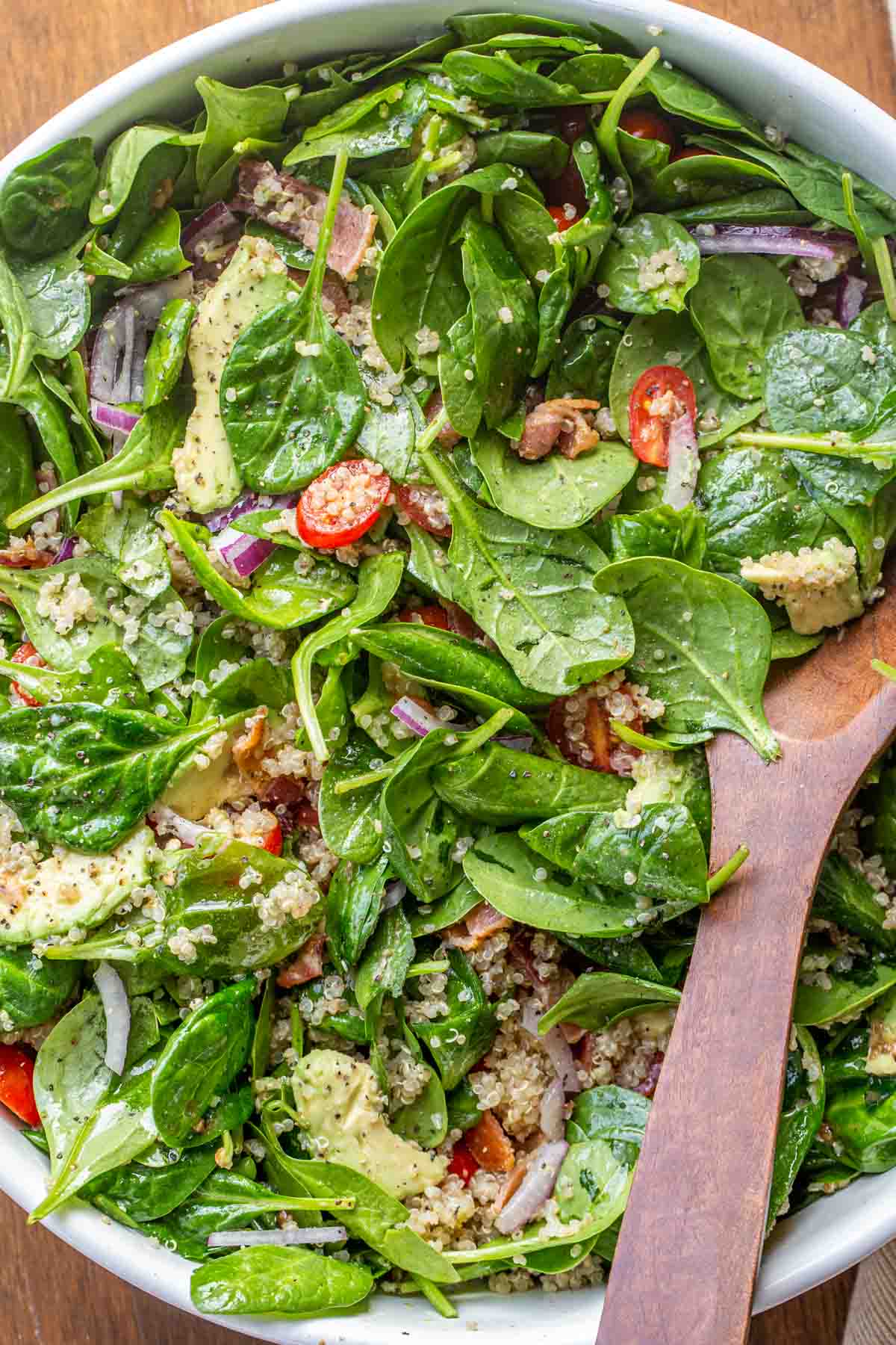 Spinach Quinoa Salad Recipe (VIDEO) Valentina's Corner