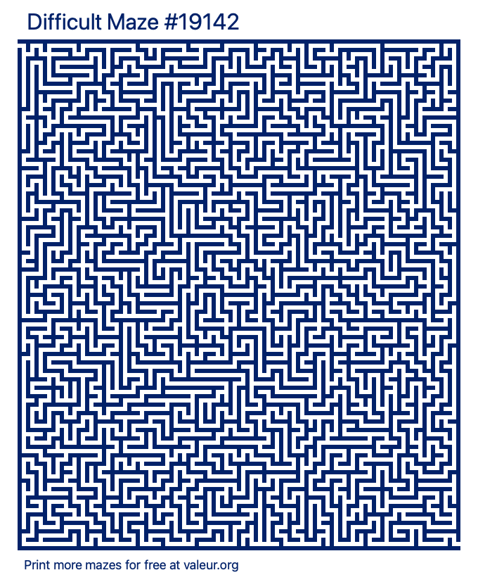 Free Printable Difficult Maze with the Answer #19142