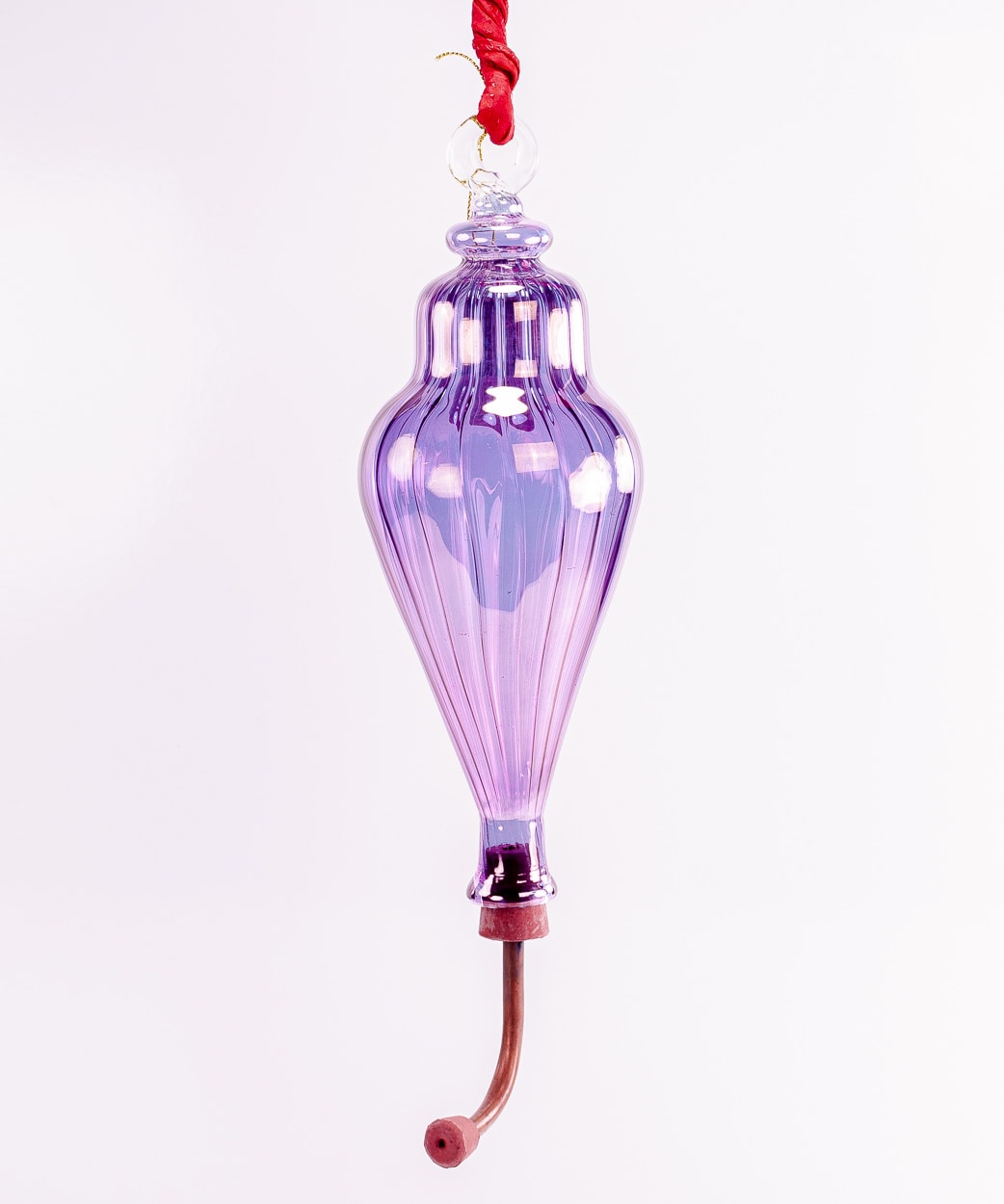 Glass Single Finial Hummingbird Feeder (Purple) from Vaillancourt