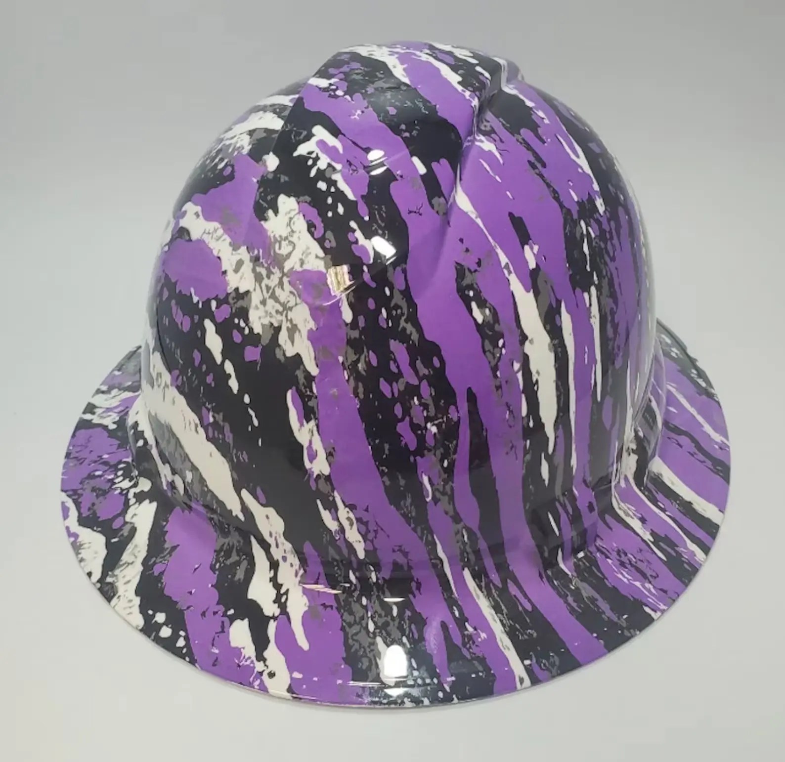 Neon Purple Rip Tear Splash Construction Safety Hard Hat