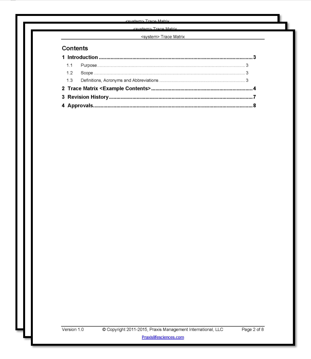 Trace Matrix Template