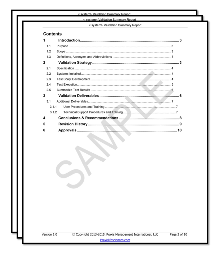 Validation Report Template Validation Center