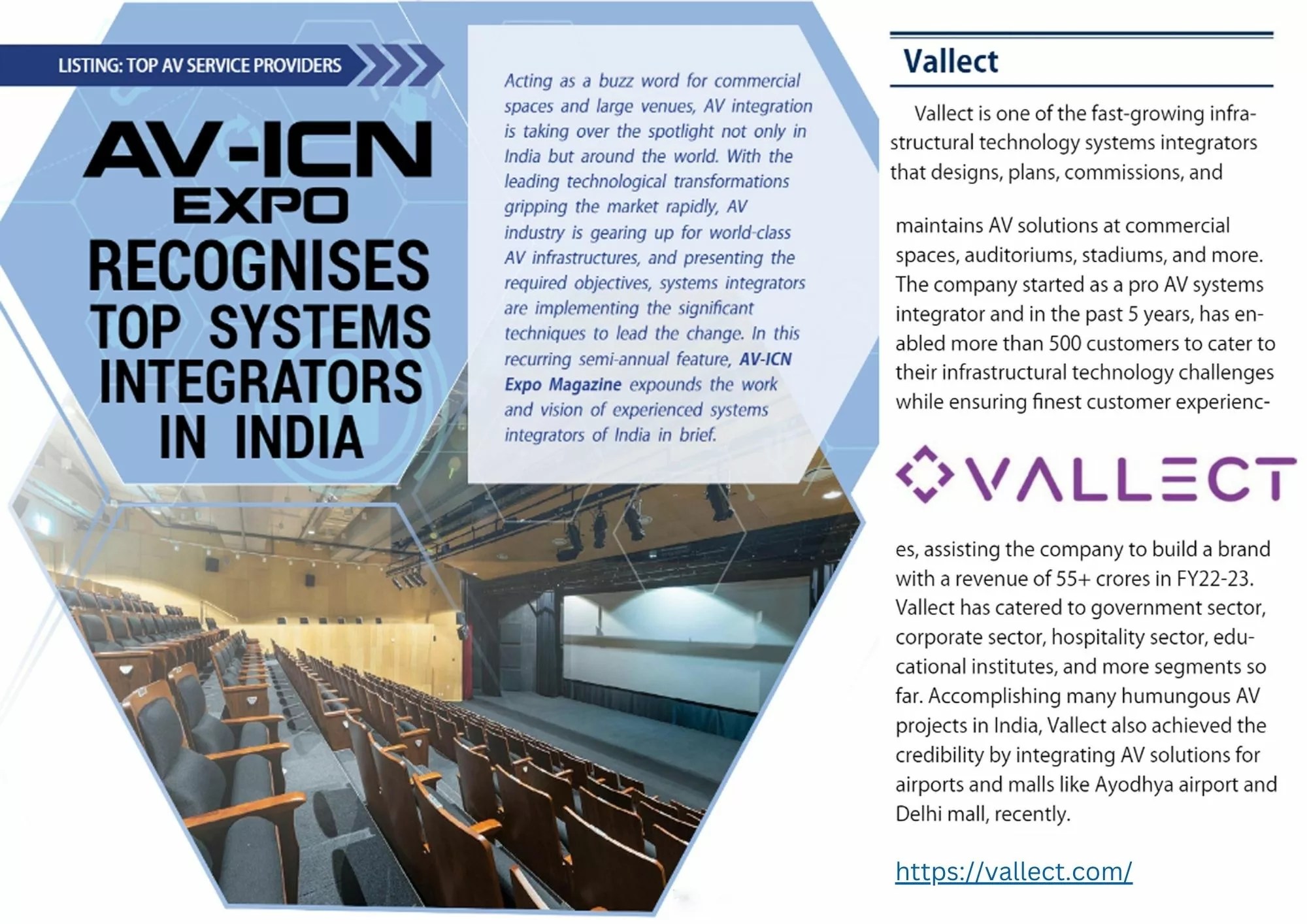 Vallect Gets featured as one of the top AV Integrators in India