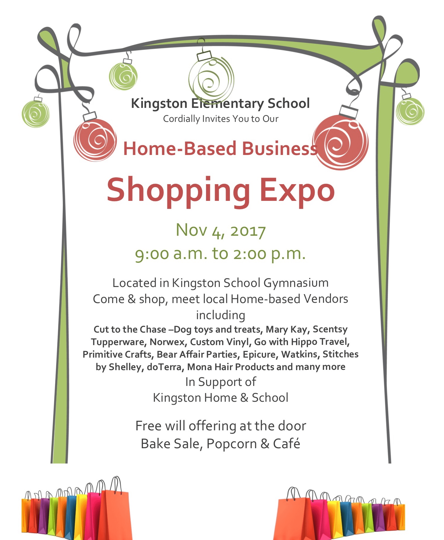 Shopping Expo at Kingston and District Elementary School, Kingston (November 4, 2017 9am)