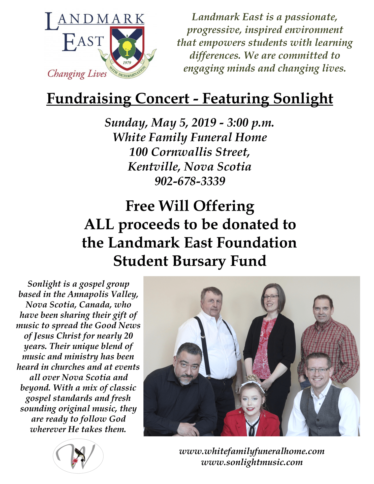 Fundraiser at White Family Funeral Home, Kentville (May 5, 2019 3pm)