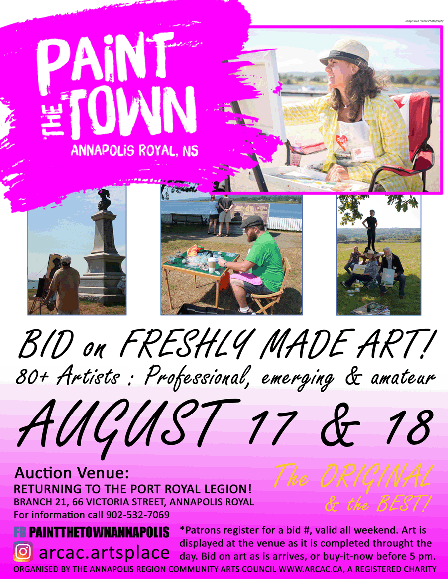 Paint the Town at Downtown, Annapolis Royal (August 18, 2019 10am)