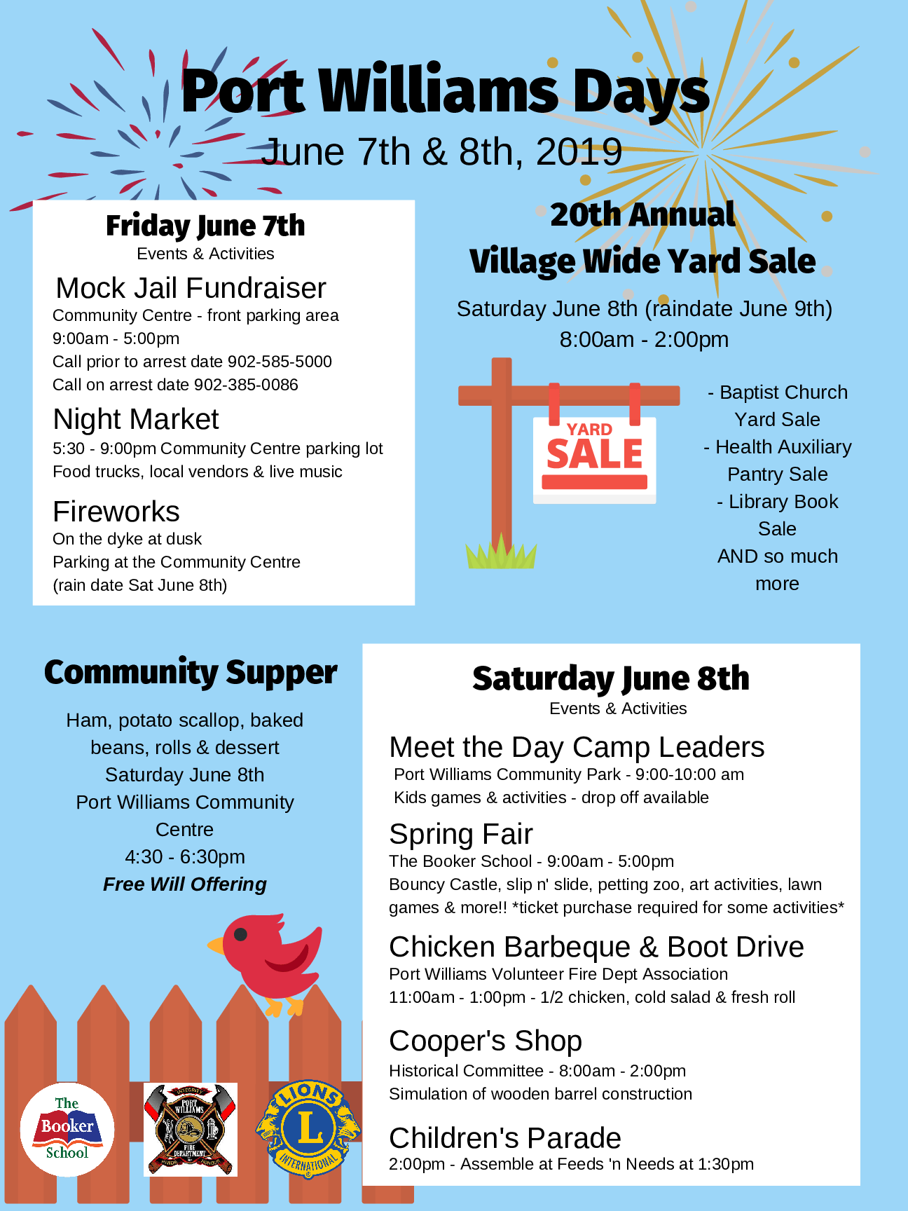 Port Williams Days at Community Centre, Port Williams (June 7, 2019 9am)