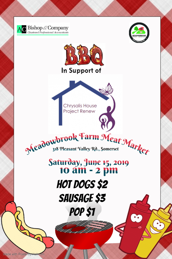 BBQ Fundraiser For Chrysalis House at Meadowbrook Farm Meat Market, Somerset (June 15, 2019 10am)