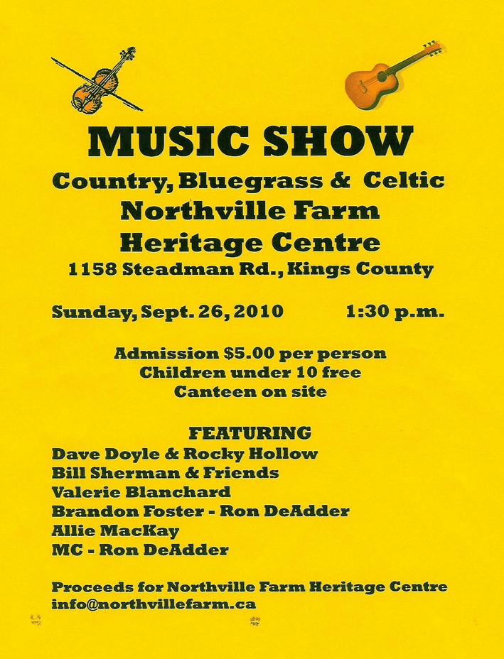 Country, Bluegrass, & Celtic at Northville Farm Heritage Centre