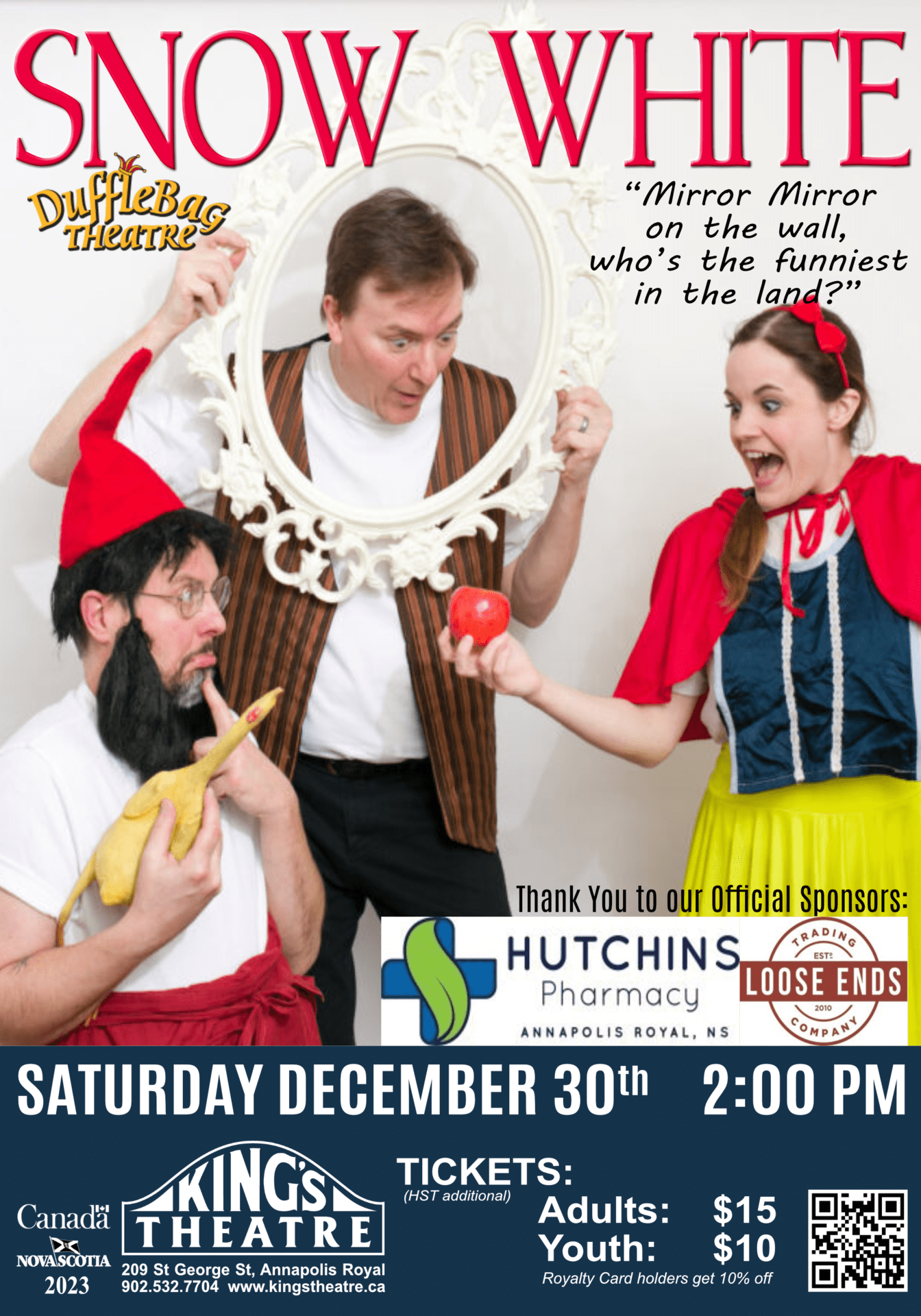 Dufflebag Theatre's Snow White at Kings Theatre, Annapolis Royal