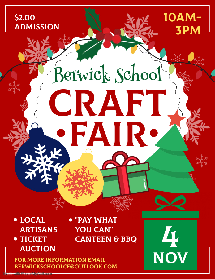 Craft Fair at Berwick & District School, Berwick (November 4, 2023 10am)