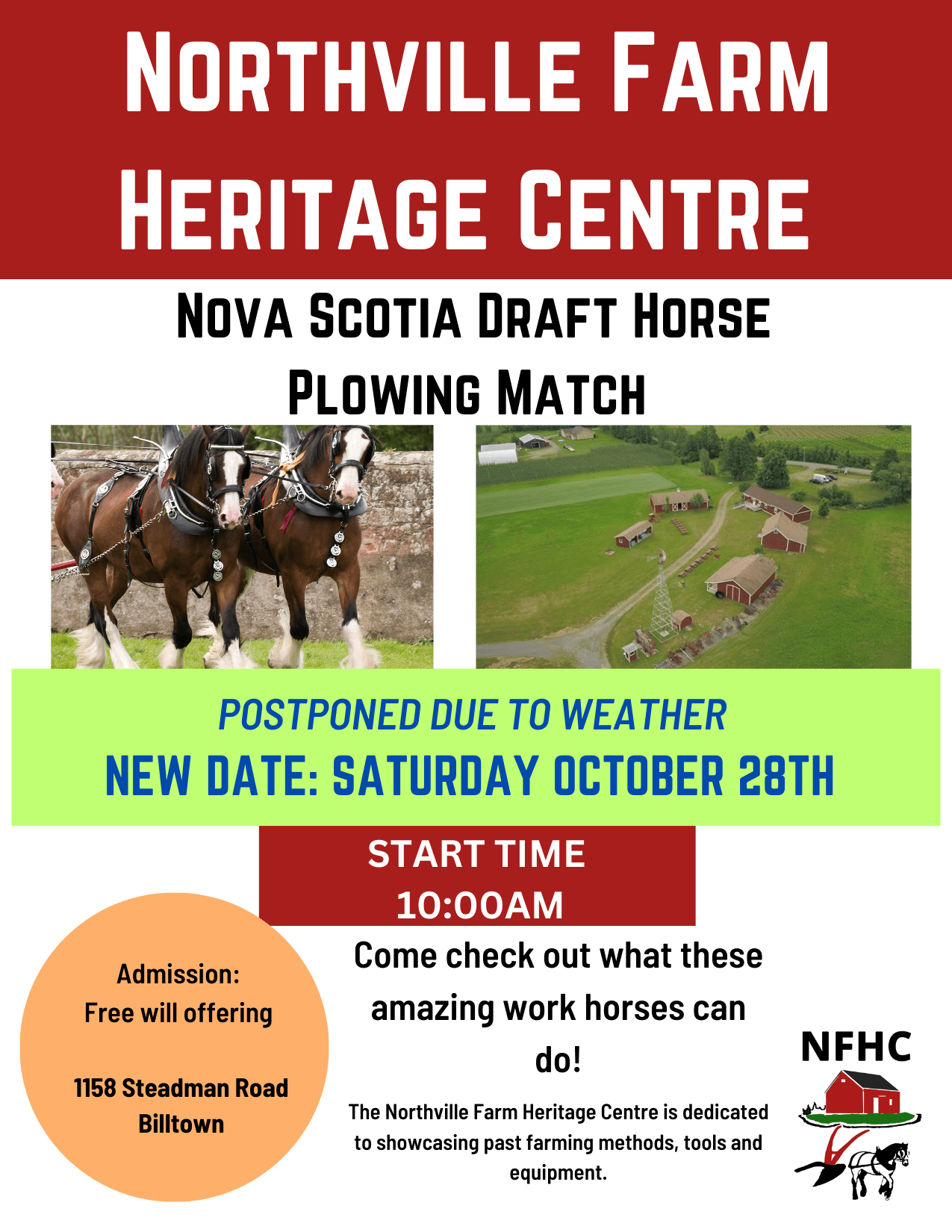 NS Draft Horse Plowing Match at Northville Farm Heritage Centre