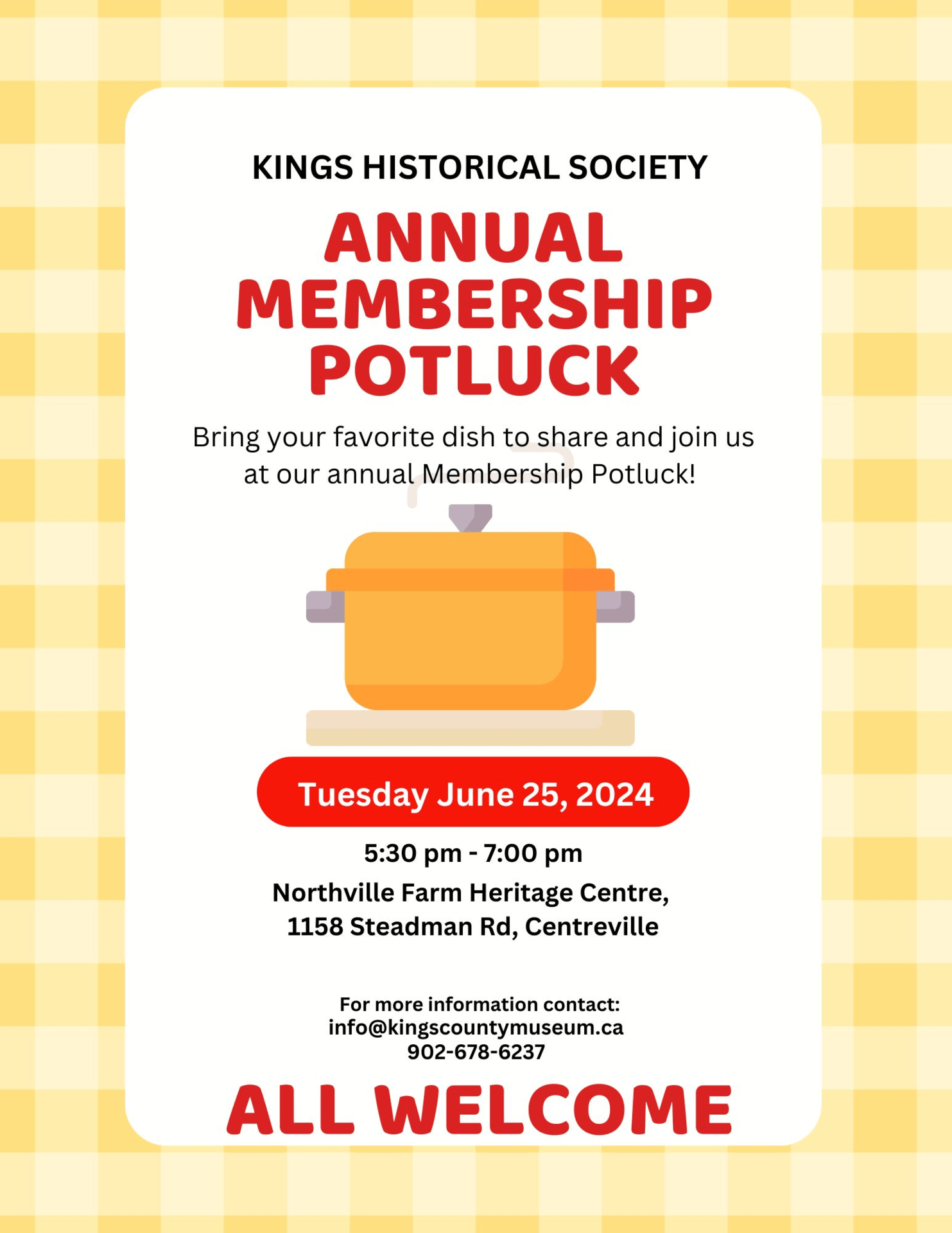 Kings Historical Society Membership Potluck at Northville Farm Heritage