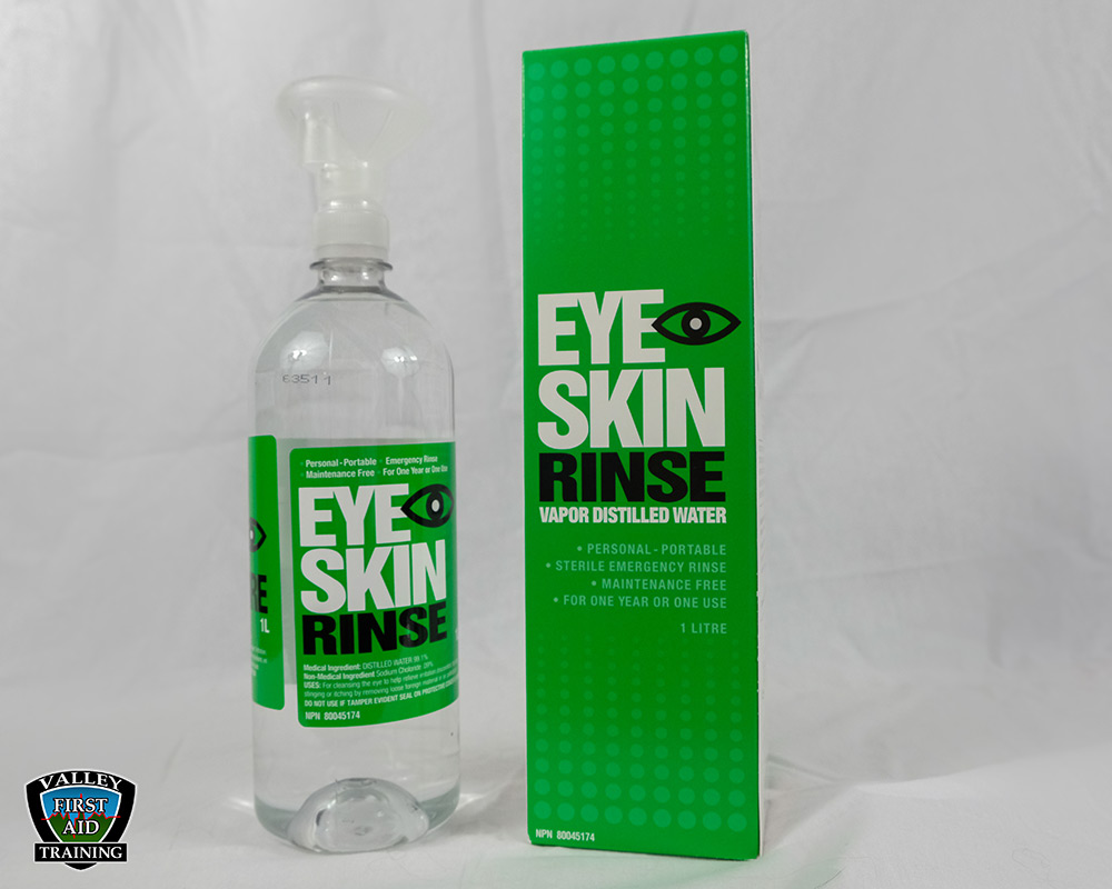 Eyewash Solution w/ eye cup 1000ml Valley First Aid Training