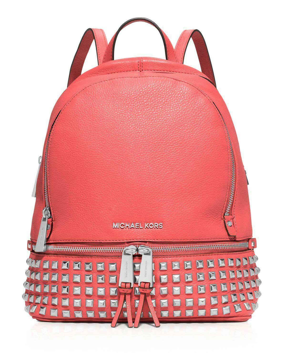 Michael Kors Rhea Zip Studded Backpack Michael Kors Beige and Brown Studded Backpack main image 3
