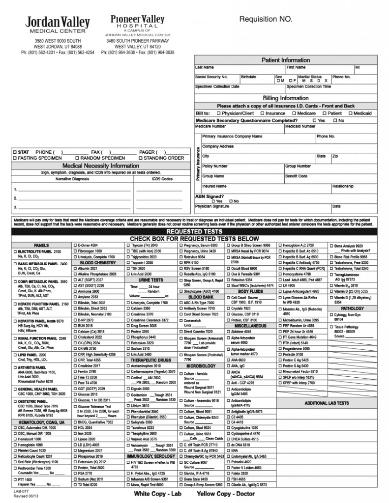 Valley Medical Center Valley Medical Center Laboratory