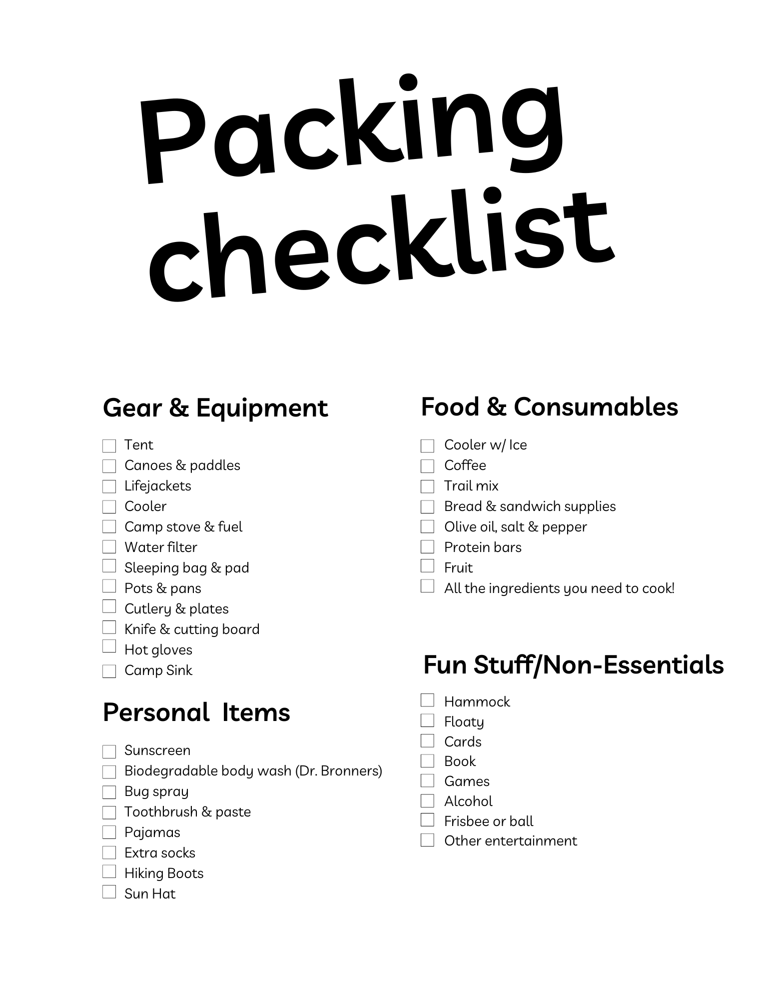 Bwca Packing Checklist at Michael Giles blog
