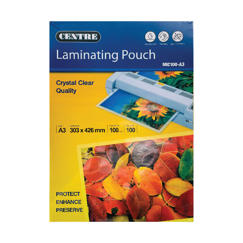 Centre Hot Laminating Pouch / Film A3 & A4 (100pc) Value Station