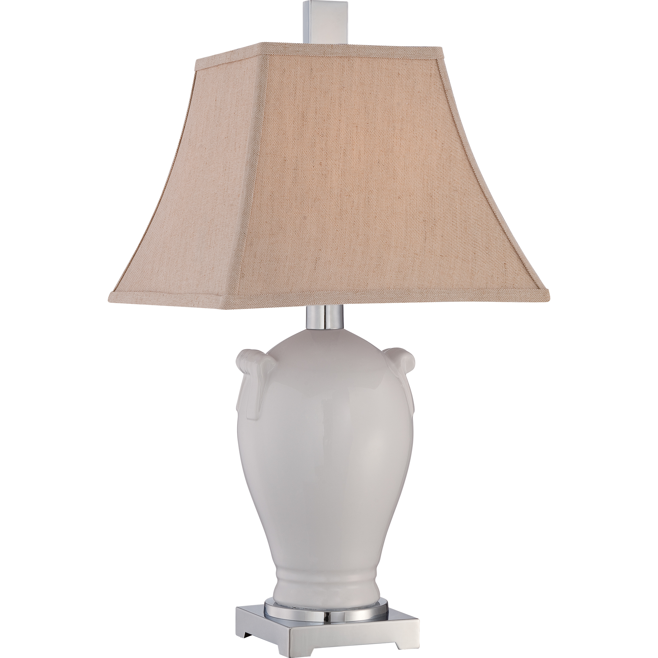 Quoizel Orland 31" Table Lamp Tan Fabric Square Shade Silver CKOD1734T