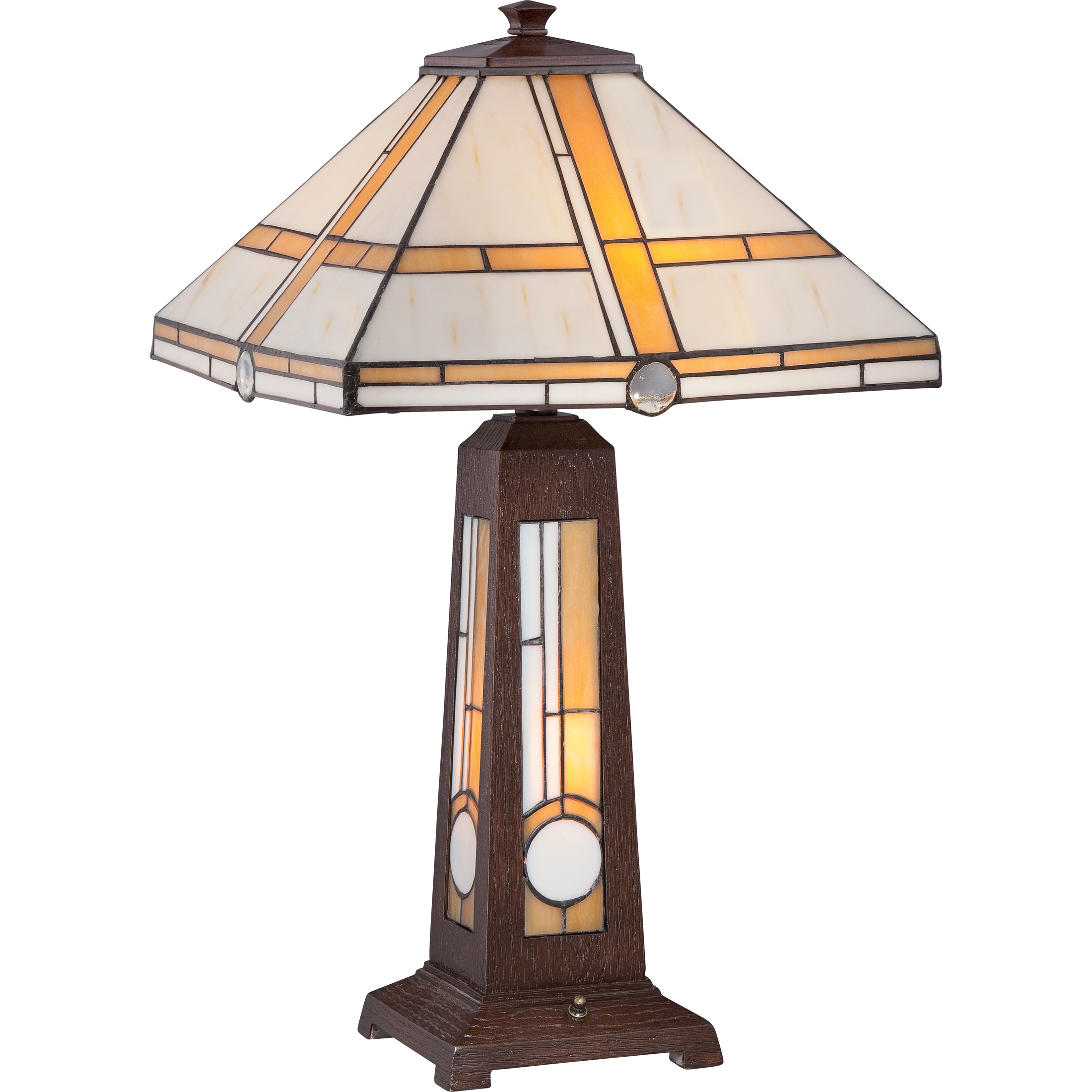 Quoizel TF1700T Tiffany Table Lamp 24"H x 16"D 3Light Brown Wood