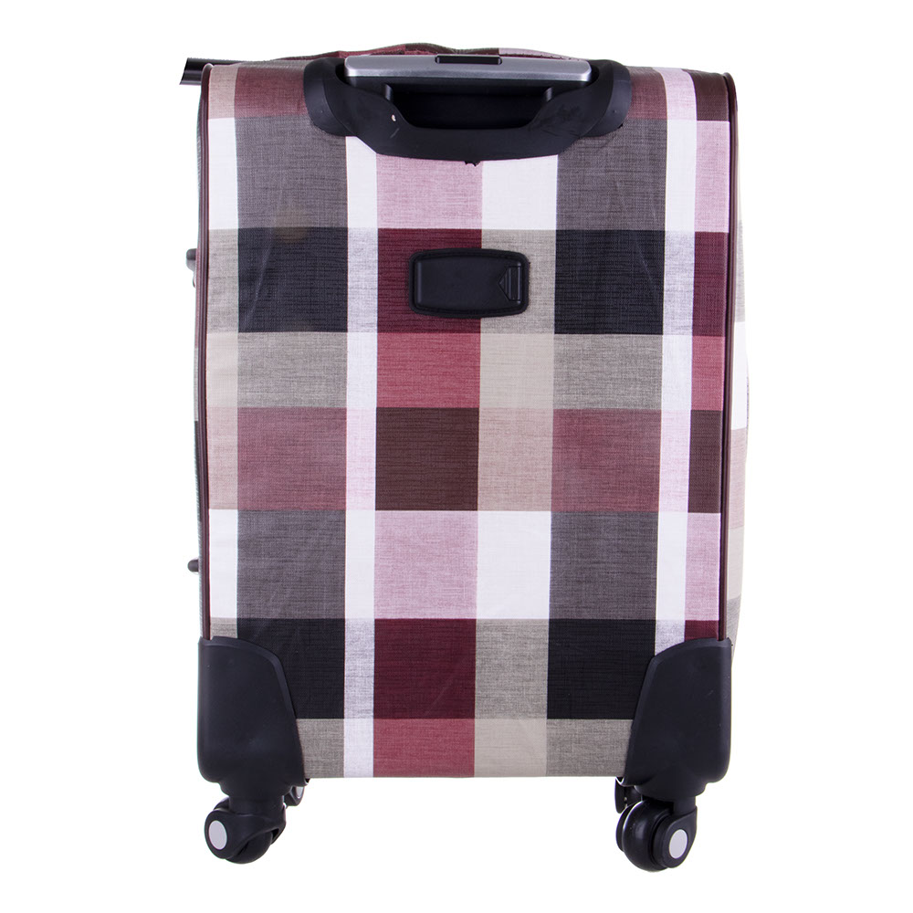 Grid Pattern Canvas Fabric Suitcase Small Value Co South Africa