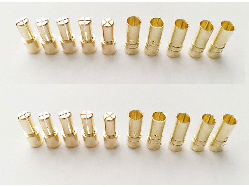 Gold Plated 3.5mm Bullet Connector Male+Female Pair (10 Sets)