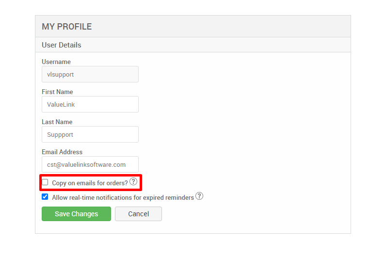 How To Change Profile Information ValueLink Software