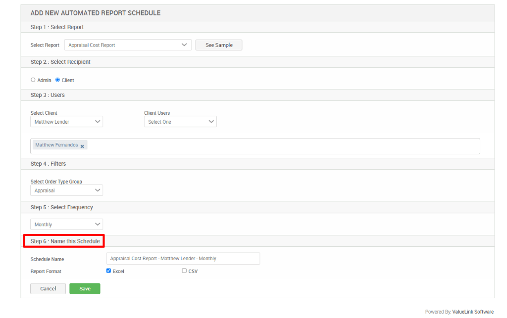 How To Set Up Scheduled Reports ValueLink Software