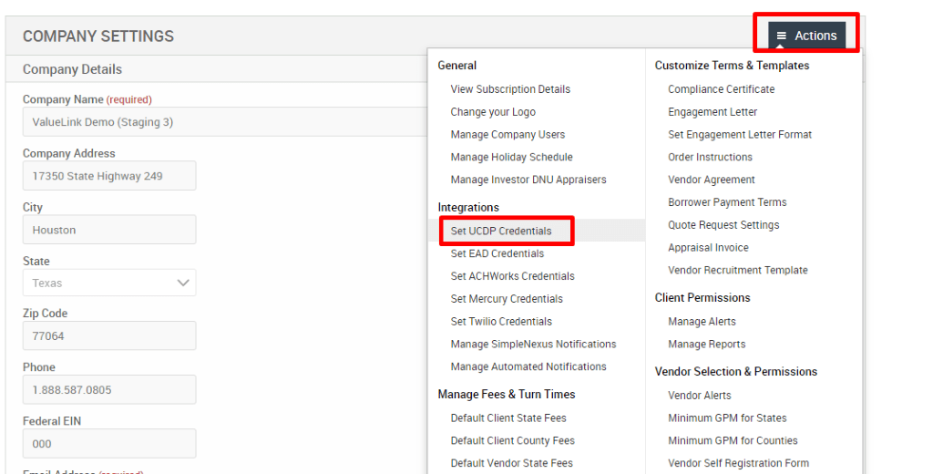 How To Set Up UCDP Credentials For Your Company ValueLink Software
