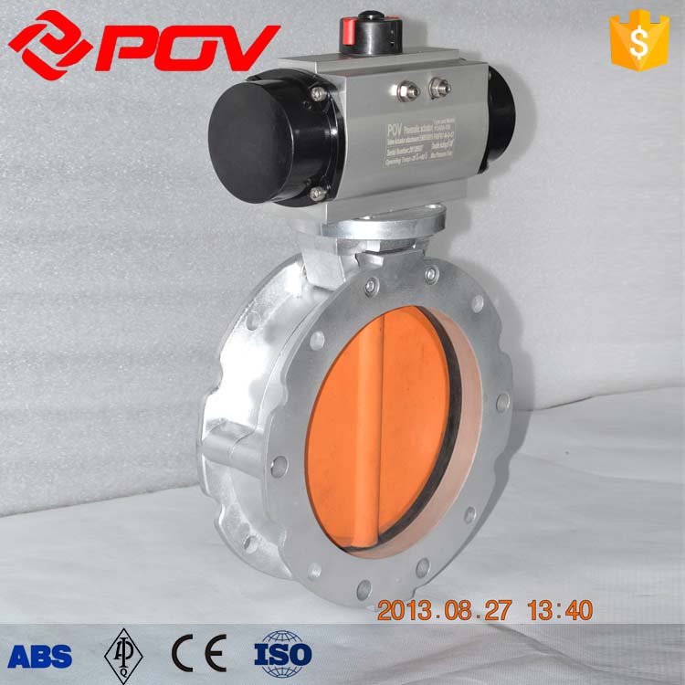 Powder pneumatic butterfly valvesPOV VALVE CHINA MANUFACTURER