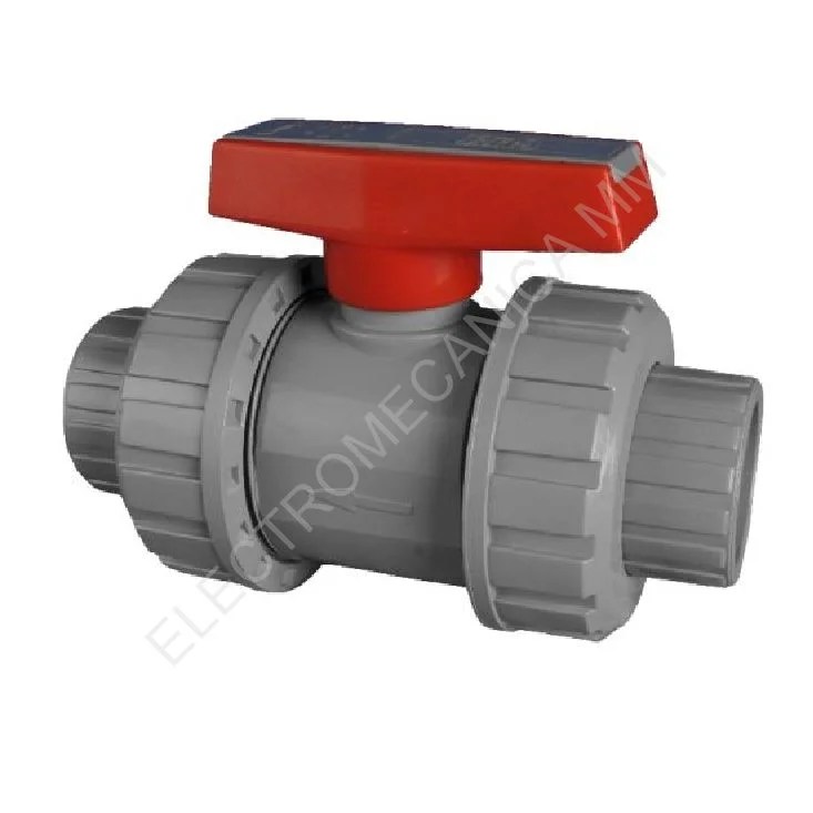 Valvula Esferica Doble Union PVC Encolar ERA 50 MM ( PN 10 ) ART