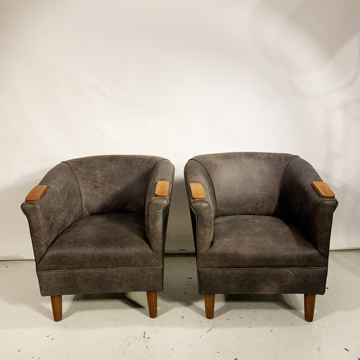 Danish Suede Tub Chairs Vampt Vintage Design