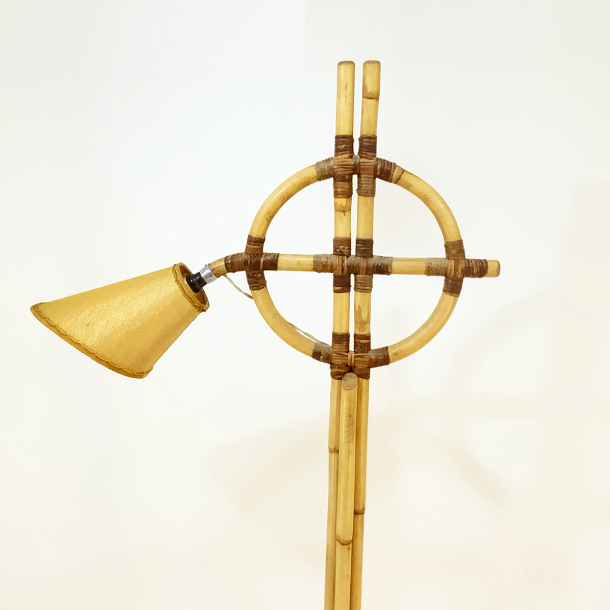 Bamboo Cane Floor Lamp 1950s Vampt Vintage Design