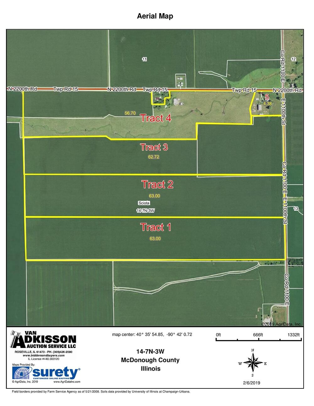 Land Auction 249.80 Surveyed Acres 5 Tracts McDonough County, IL