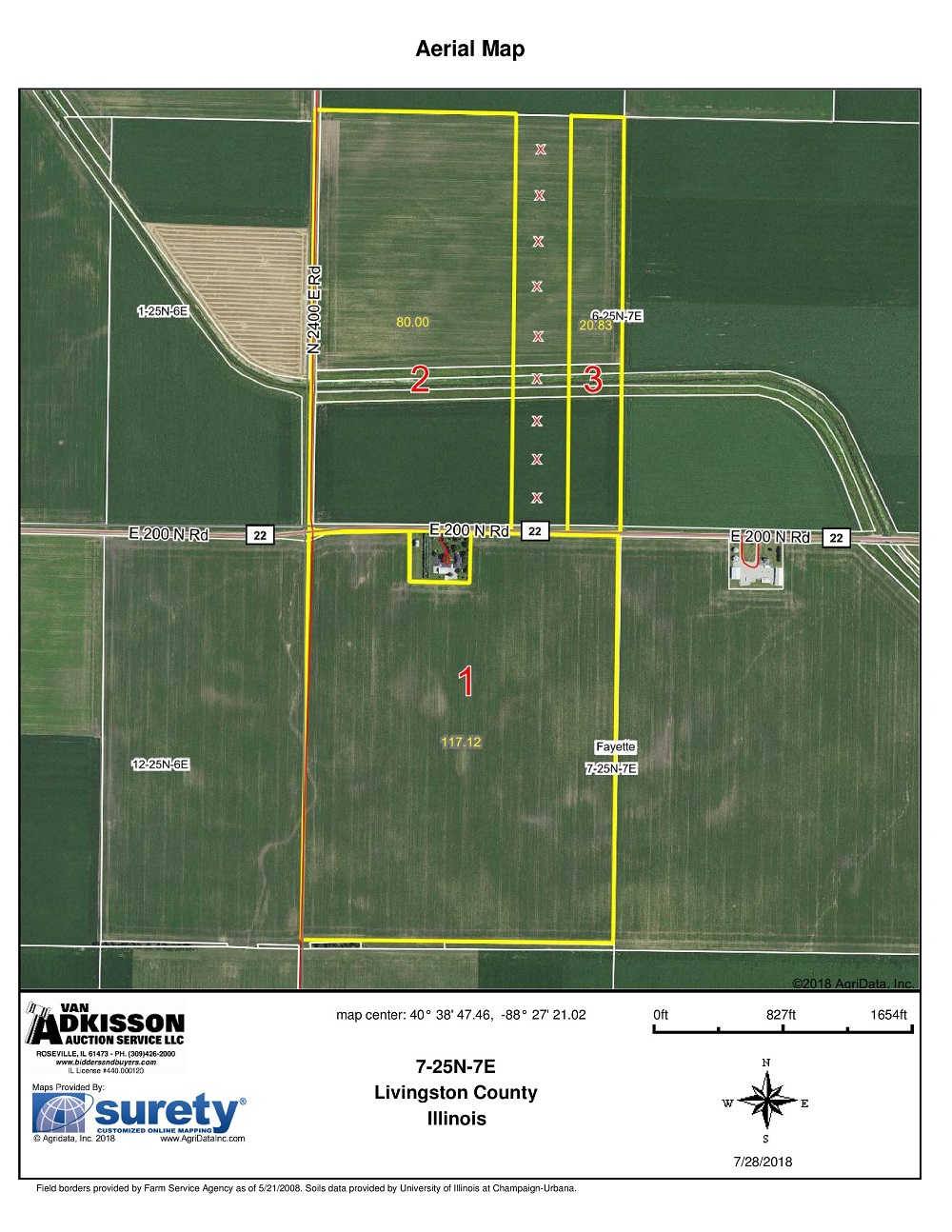 Estate Auction 297.68 Acres (M/L) 4 Tracts Livingston County, IL