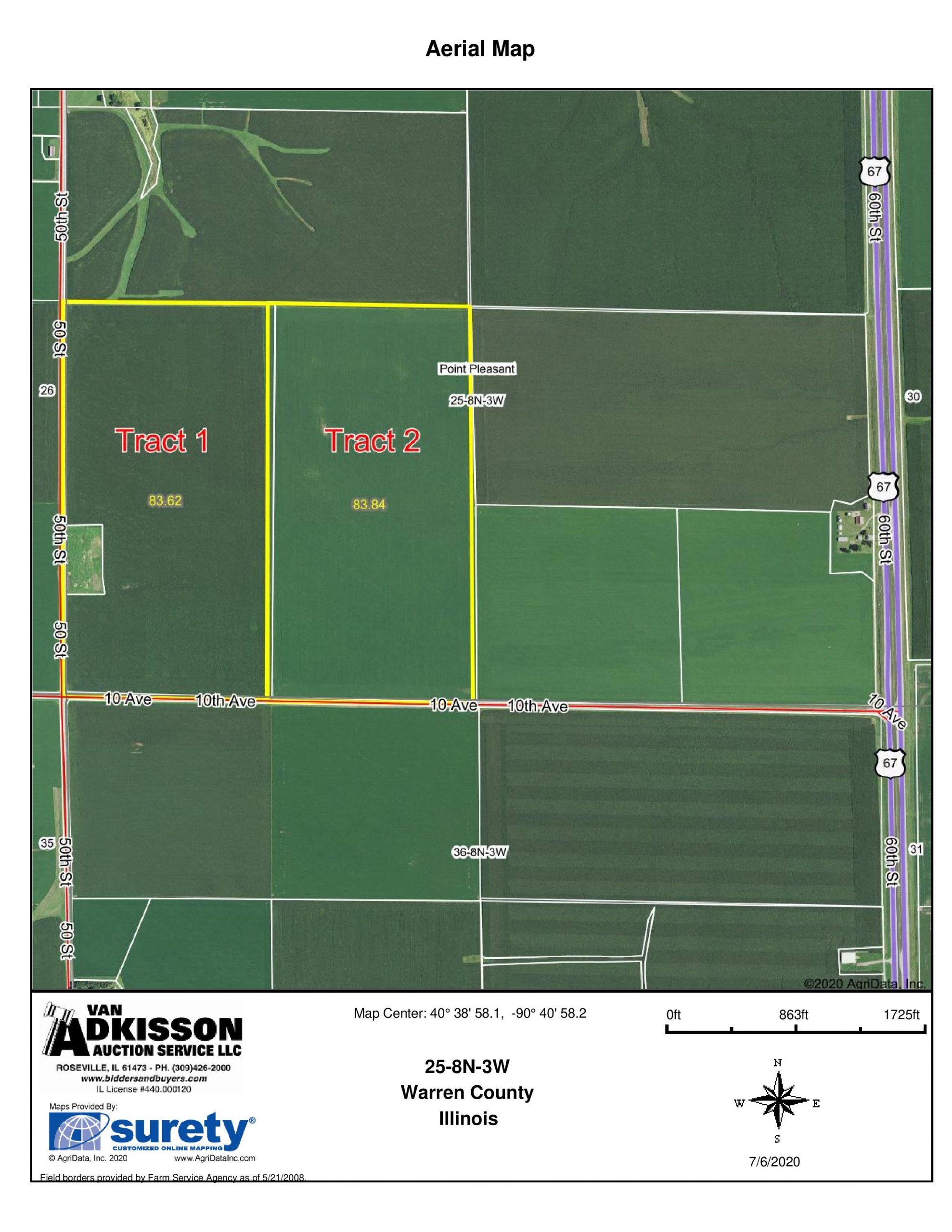 Land Auction 385.95 Acres 5 Tracts Warren County, IL (Oberjohnn