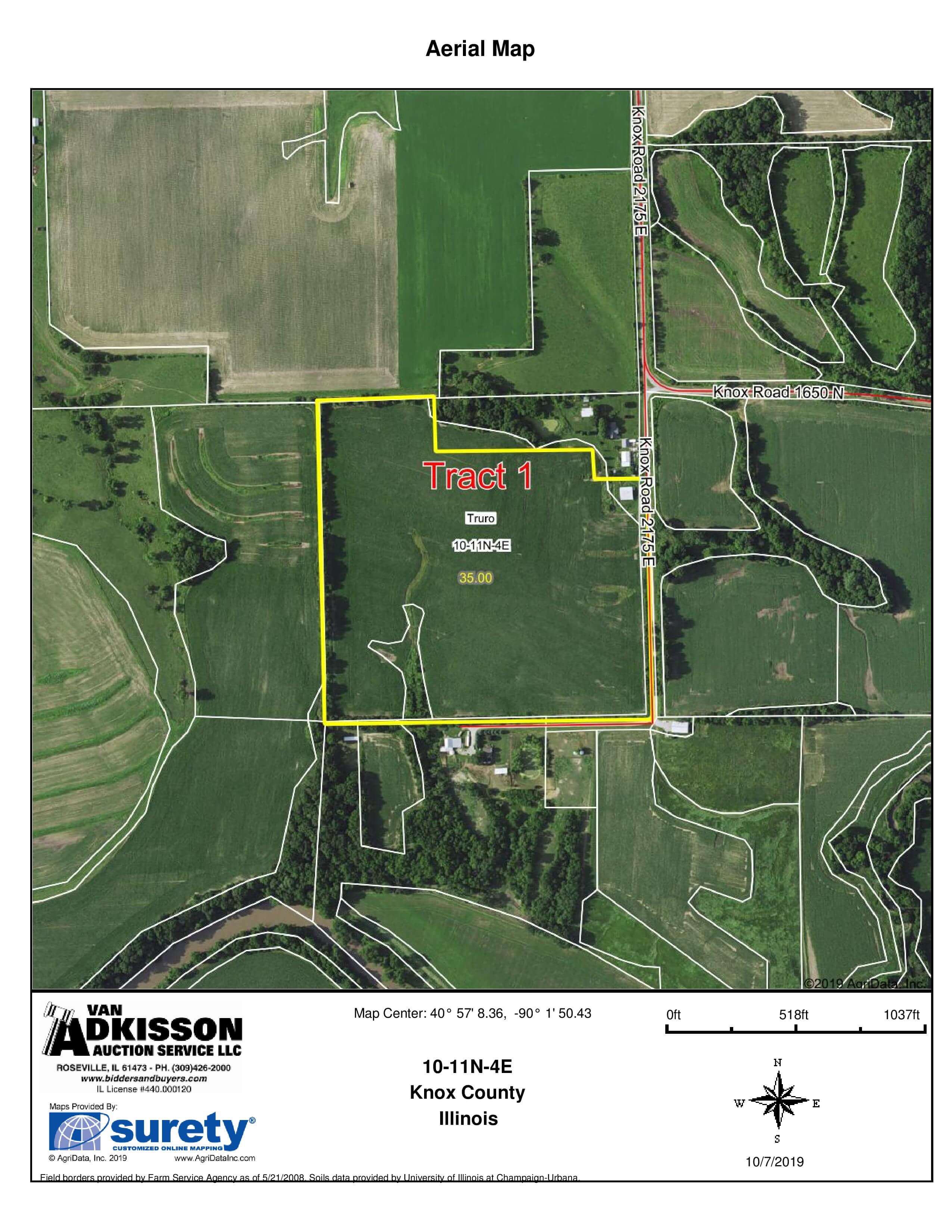 Land Auction 144 Acres (M/L) 2 Tracts Knox County, IL Van Adkisson