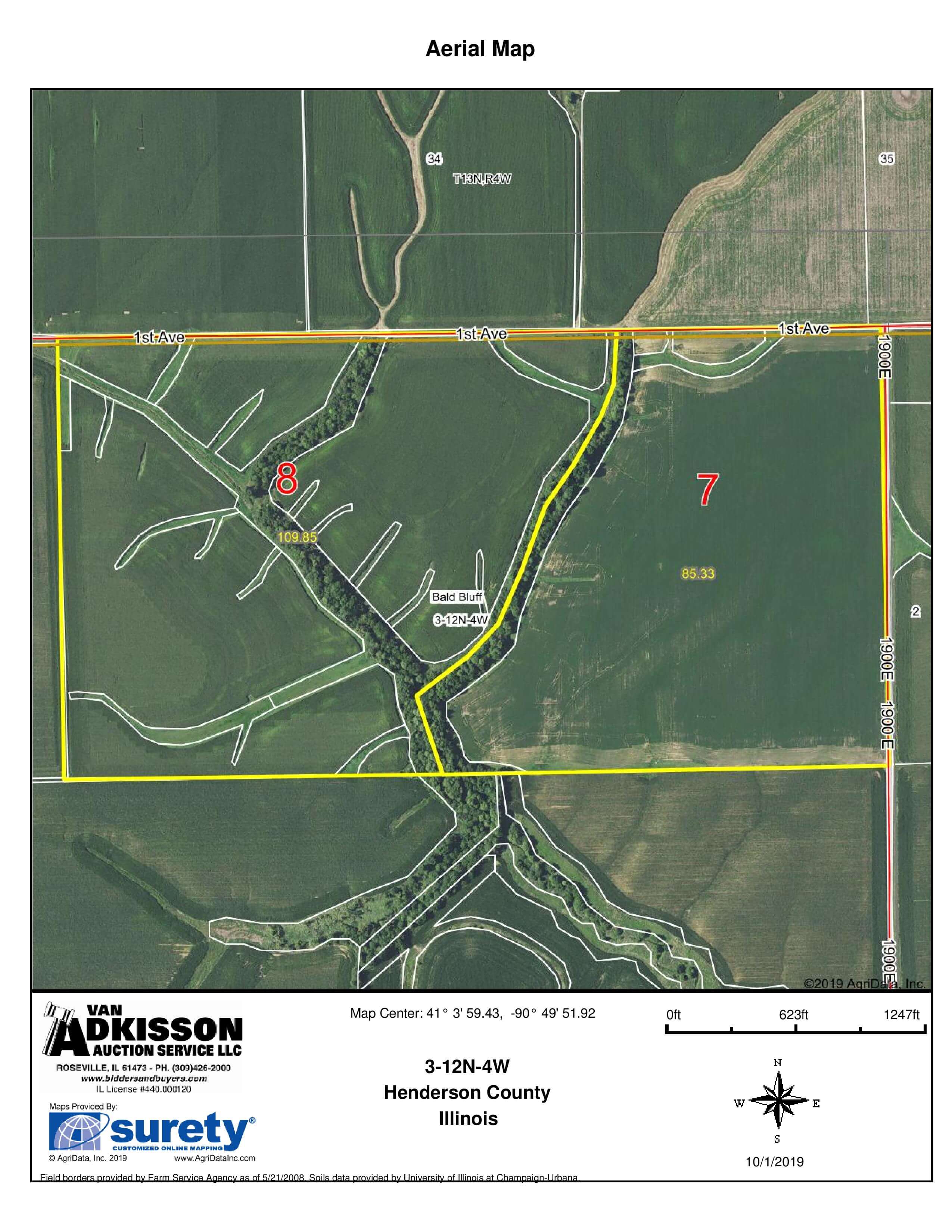 Land Auction 607.09 Surveyed Acres 8 Tracts Henderson County, IL