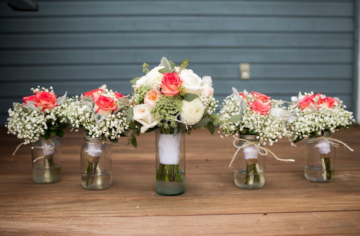 Peach Wedding Flowers, Van Belle florist Whitby, Courtice