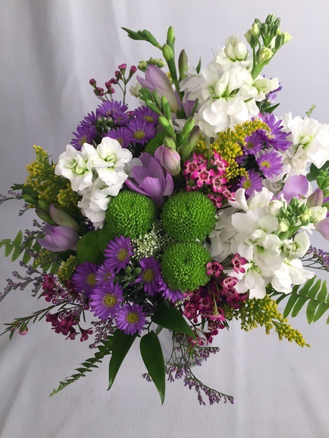 Purple Wedding Flowers, Van Belle florist Courtice, Whitby