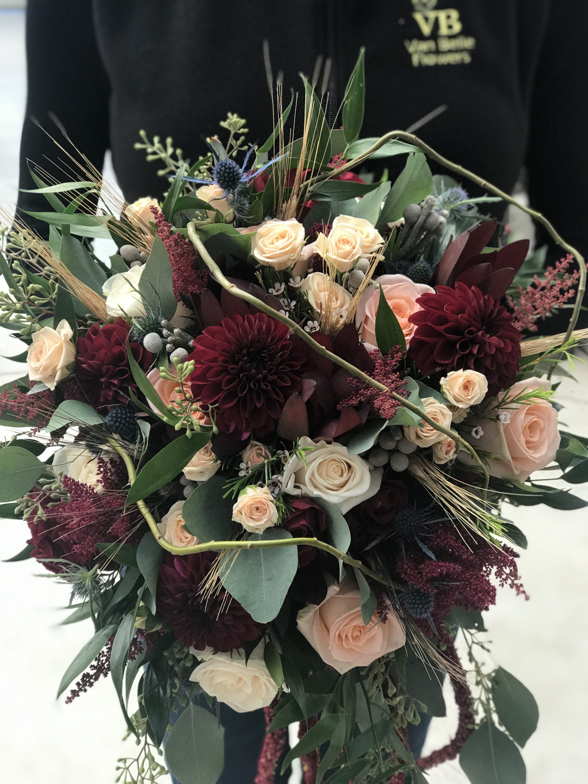 Peach Wedding Flowers, Van Belle florist Whitby, Courtice