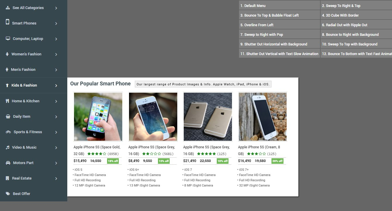 Vertical Css Mega Menudesigncollection Codecanyon in Vertical